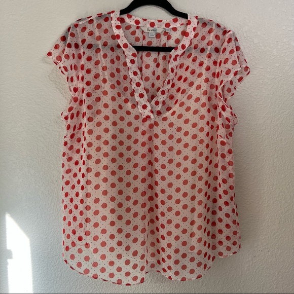 Boden Tops - Boden Polka Dotted Sheer Blouse & cami Cap Sleeve V-Neck